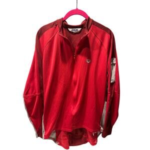Pearl Izumi Mens Size XLarge  Pull Over 3/4 Zip Long Sleeves Cycling Jersey Red